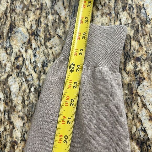 Fairway & Greene Beige Italian Merino Wool 1/4 Zip Sweater Size S - Picture 9 of 10